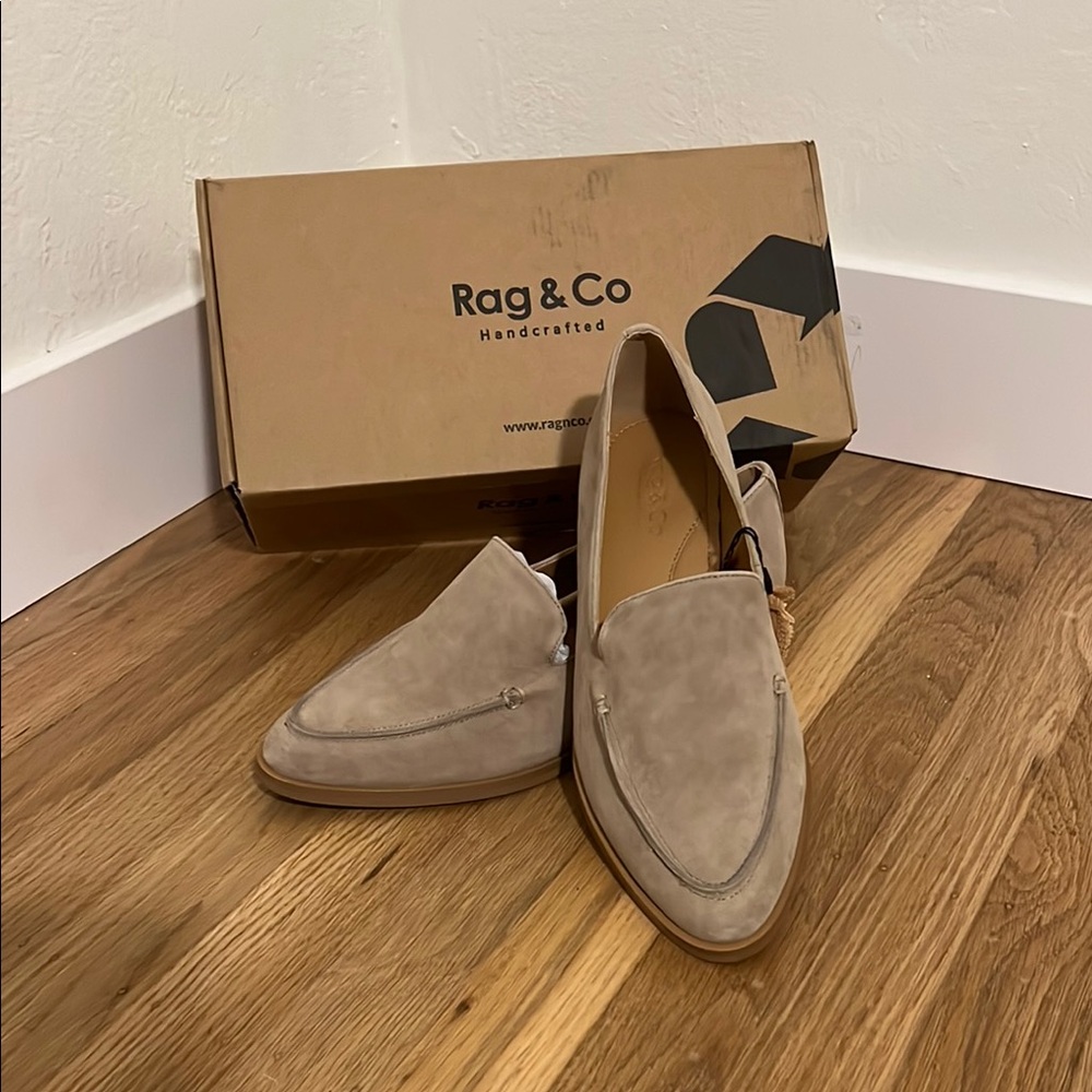 Rag & Co Handcrafted Suede Taupe Loafers
